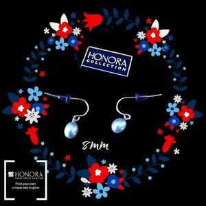 HONORA Silver Cultured Pearl and Sterling Drop French Wire Earrings